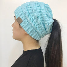 Load image into Gallery viewer, Winter Warm Ponytail Beanie
