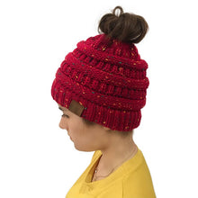 Load image into Gallery viewer, Winter Warm Ponytail Beanie