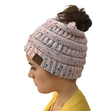 Load image into Gallery viewer, Winter Warm Ponytail Beanie